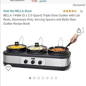 Bella Triple Slow Cooker Buffet and Serve